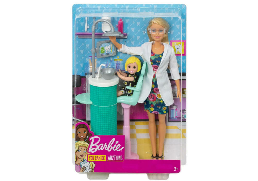 MATTEL-BARBIE-DENTYSTKA opakowanie akcesoria lalka instrukcja karta gwarancyjna