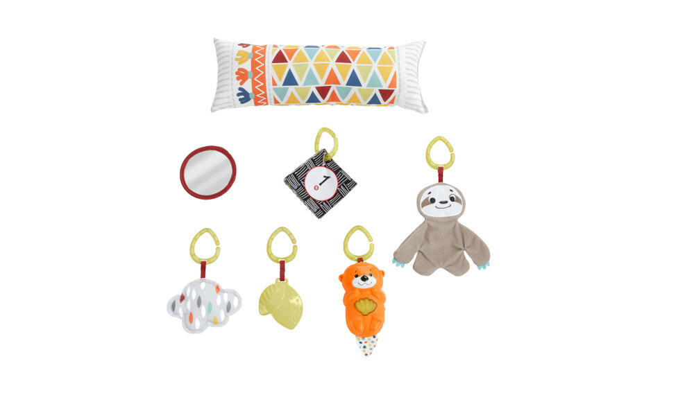 FISHER-PRICE-MATA-DELUXE-GKD45 odczepiane zabawki wydra chmurka lusterko liść gryzaczek leniwiec przytulanka