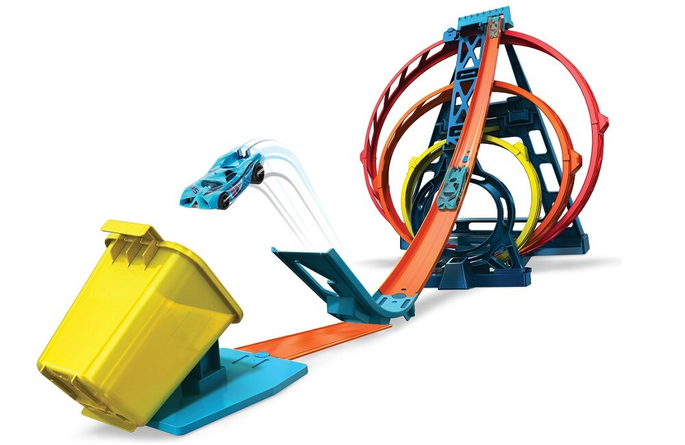 Tor Hot Wheels Potrójna pętla GLC96 Nieograniczone możliwości budowania Dla prawdziwych fanów ekscytujących zestawów