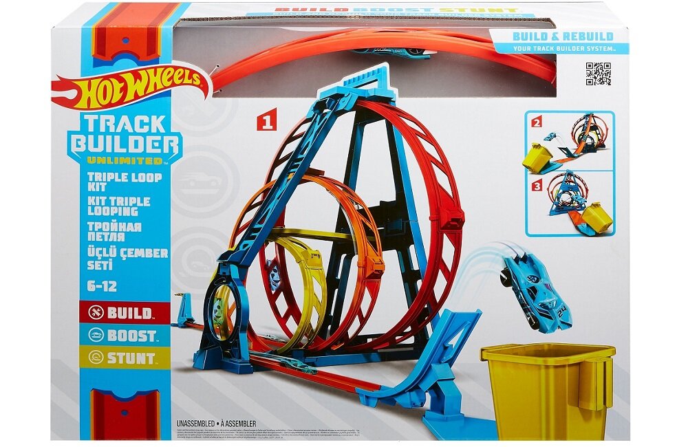 Tor Hot Wheels Potrójna pętla GLC96 Bezpieczny transport