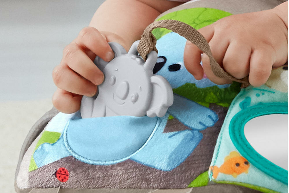 FISHER-PRICE-MIEKKIE-ZWIERZATKA miękka mieszonka kształ miś koala ząbkowanie gryzak bezpieczna zabawka
