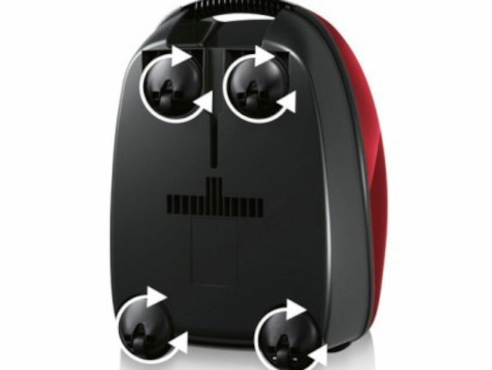 Odkurzacz BOSCH BGB8PET1  Komfortowe manewrowanie cztery miękkie, niezależnie skrętne kółka wielokierunkowość i zwrotność przesuwa się gładko i cicho