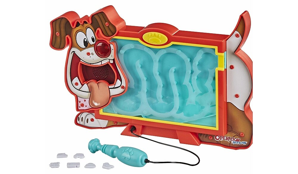 Gra zręcznościowa HASBRO Operacja Pet Scan pionki plansza elementy zasady zabawa rodzina wieczór przyjaciele rozrywka