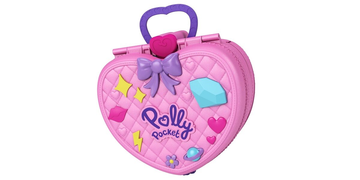 Lalka MATTEL Polly Pocket Park Rozrywki serce kokardka zabawa zajęcie urocza rozkładany minigolf młyn namiot zdjęcia atrakcje rozrywka fontanna regulacja
