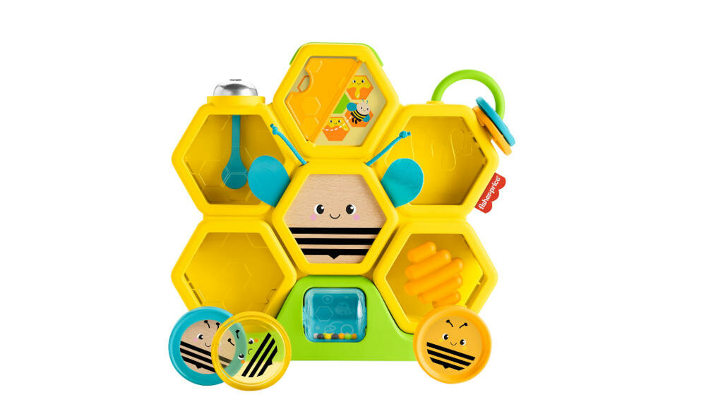 FISHER-PRICE-PSZCZOLKA-GJW27 pracowita pszczółka słodka zabawa krążki ul obserwacja plaster miód