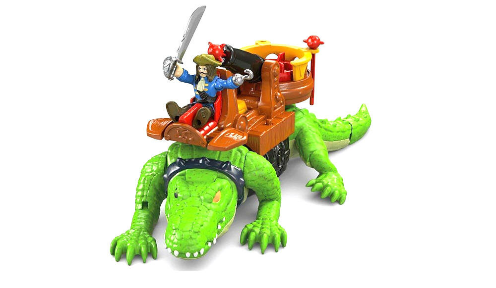 FISHER-PRICE-KROKODYL zabawka krokodyl zwierzę armata poracki skarb pirat