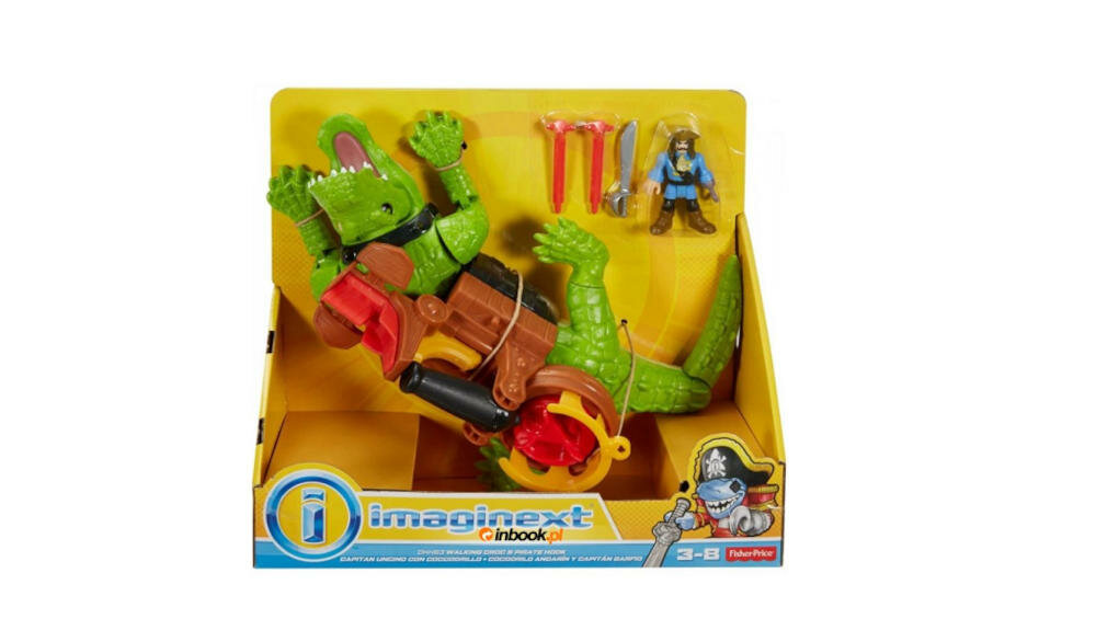 FISHER-PRICE-KROKODYL opakowanie krokodyl pirat armaty miecz instrukcja karta gwarancyjna