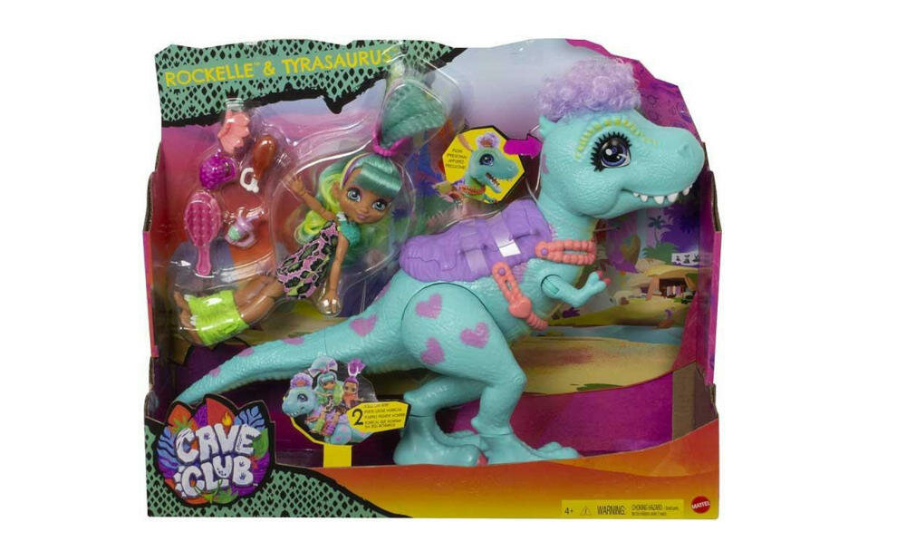 MATTEL-CAVE-CLUB-ROCKELLE-GTL69 opakowanie lalka dinozaur akcesoria instrukcja karta gwarancyjna