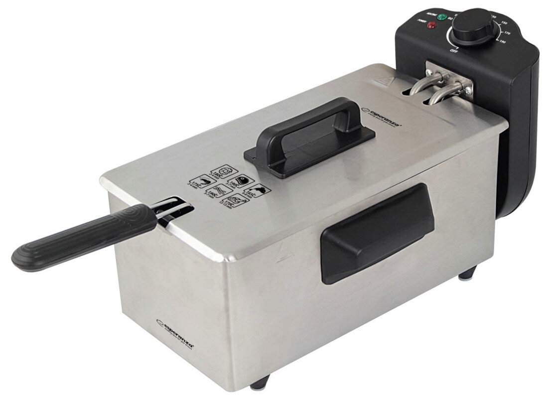 Frytkownica ESPERANZA Falafel EKG010 design tło prezentacja wizualizacja Szybkie i chrupiące efekty smażenia