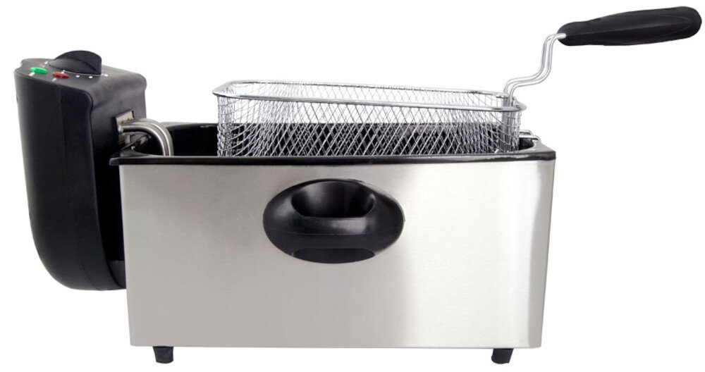 Frytkownica ESPERANZA Falafel EKG010 łatwość czyszczenia wykonanie z wysokiej jakości stali nierdzewnej Trzylitrowa pojemność Kompaktowe wymiary i wygodny uchwyt