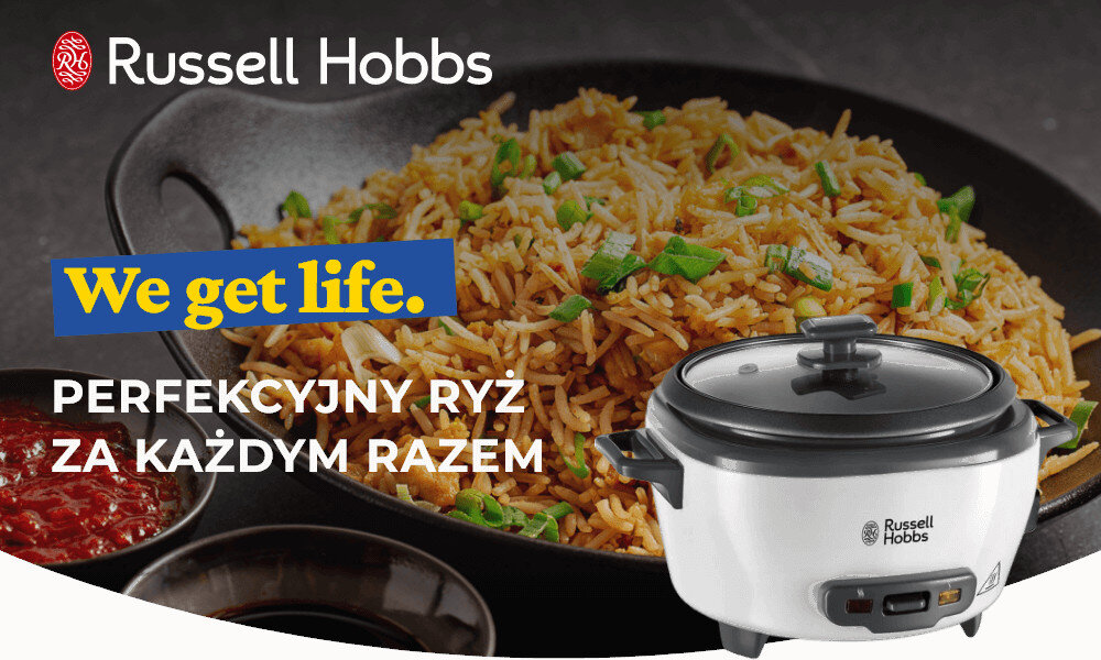 Ryżowar RUSSELL HOBBS Medium 27030-56 wygląd design prezentacja wizualizacja zdrowe gotowanie