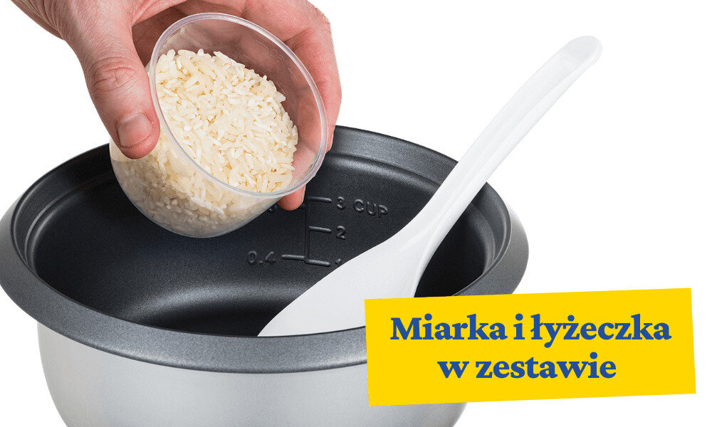 Ryżowar RUSSELL HOBBS Medium 27030-56 Miarka i łyżeczka serwowanie ilość ryż