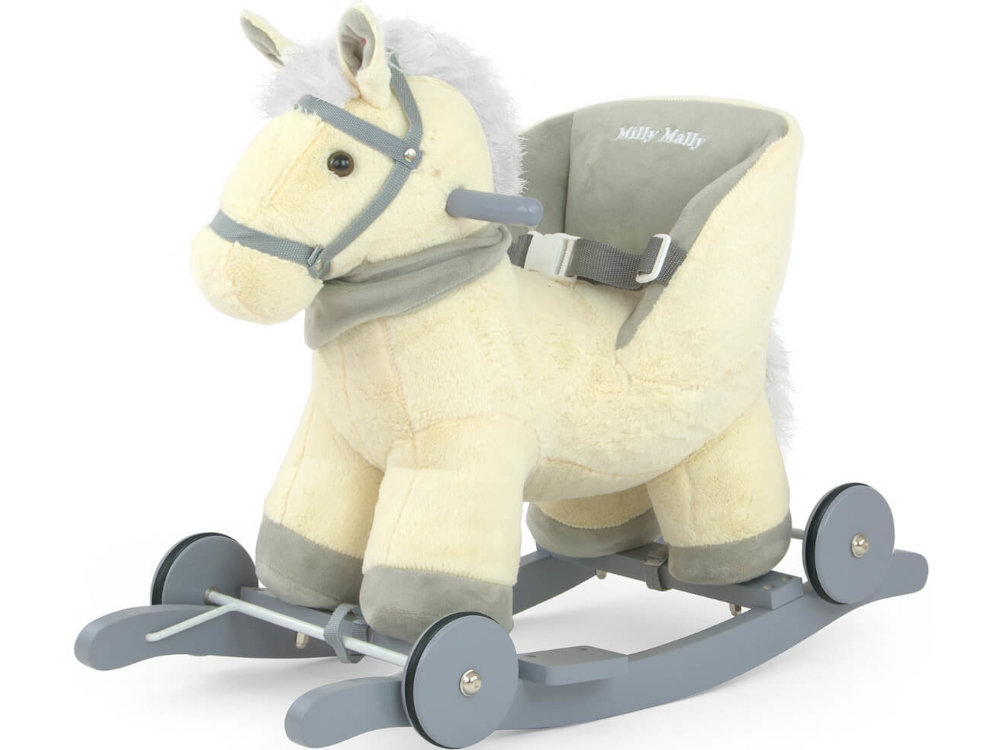 Koń na biegunach MILLY MALLY Polly Miętowy siedzisko pasy