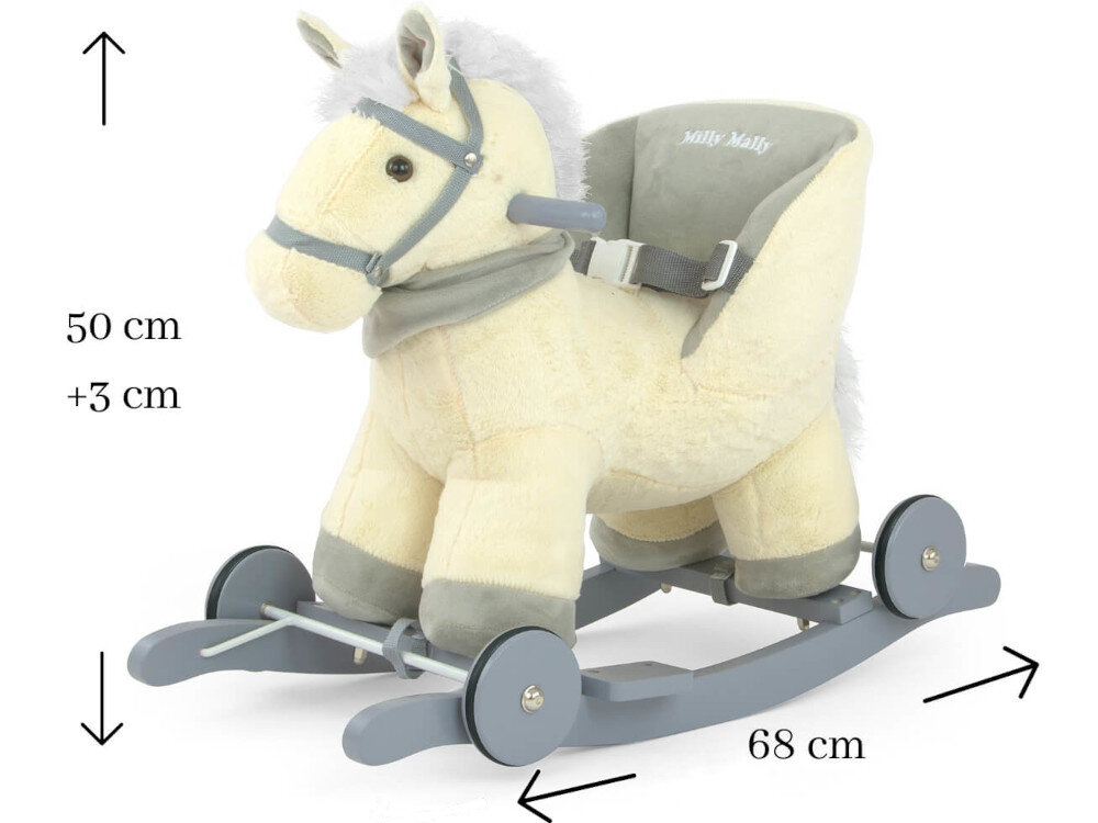 Koń na biegunach MILLY MALLY Polly Miętowy elementy baterie