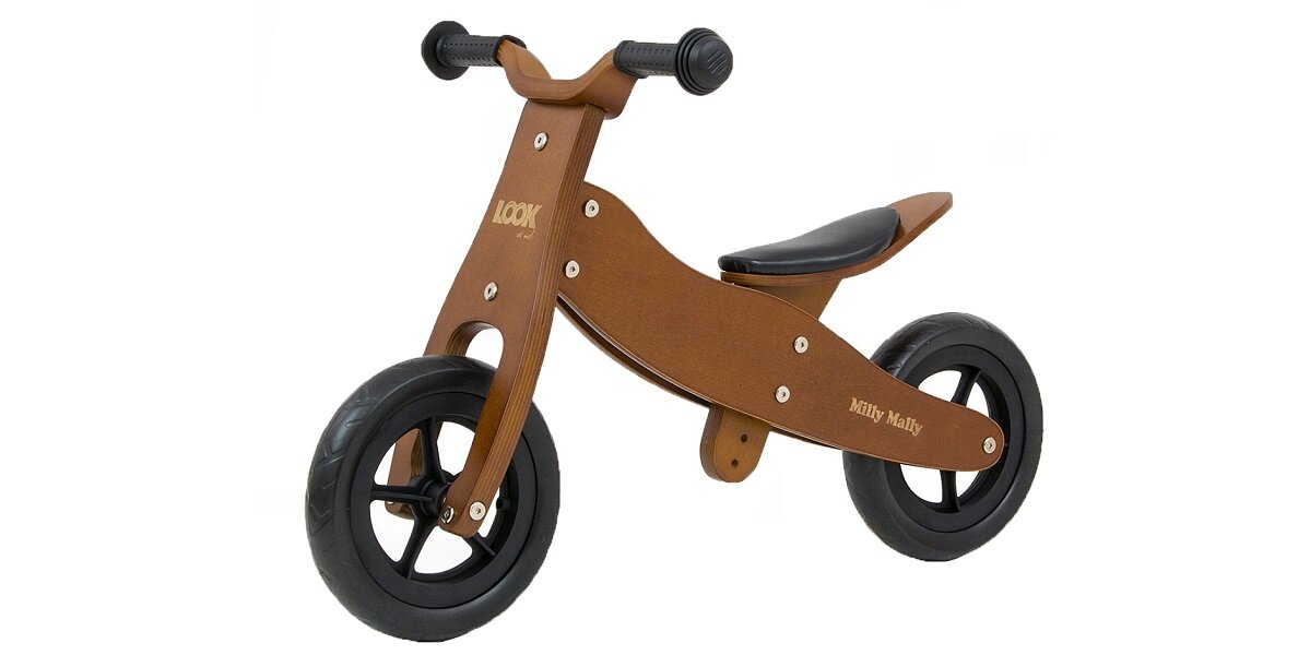 Jeździk MILLY MALLY Look Dark Natural 2w1 Pierwszy rowerek
