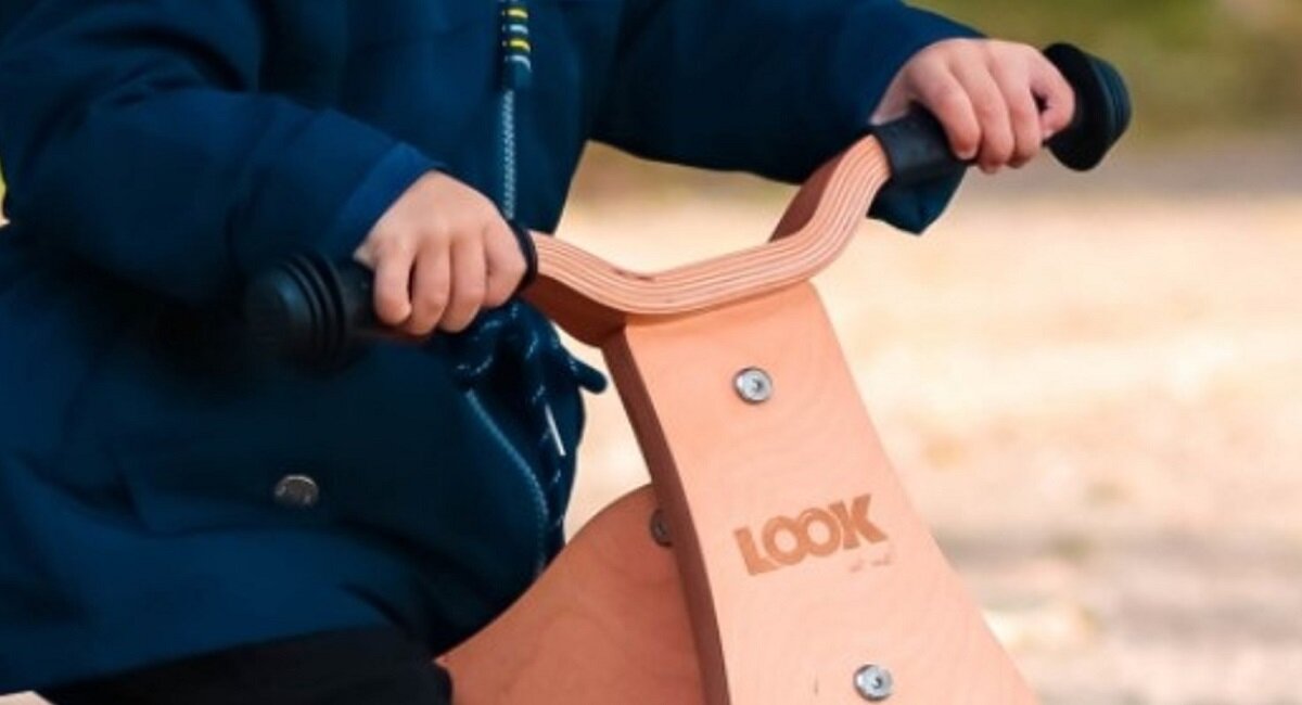 Jeździk MILLY MALLY Look Dark Natural 2w1 Antypoślizgowe rękojeści