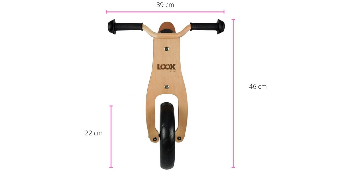 Jeździk MILLY MALLY Look Dark Natural 2w1 Wymiary