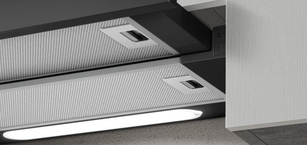 OKAP ELICA ELITE 14 LUX BL A 60 sterowanie wymiary wyciąg pochłaniacz zapachy usuwanie filtr aluminiowy