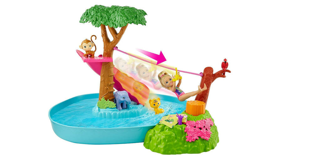 BARBIE-CHELSEA basen woda zabawa przyjaciele zjazd lina adrenalina dziecko wyobraźnia historie