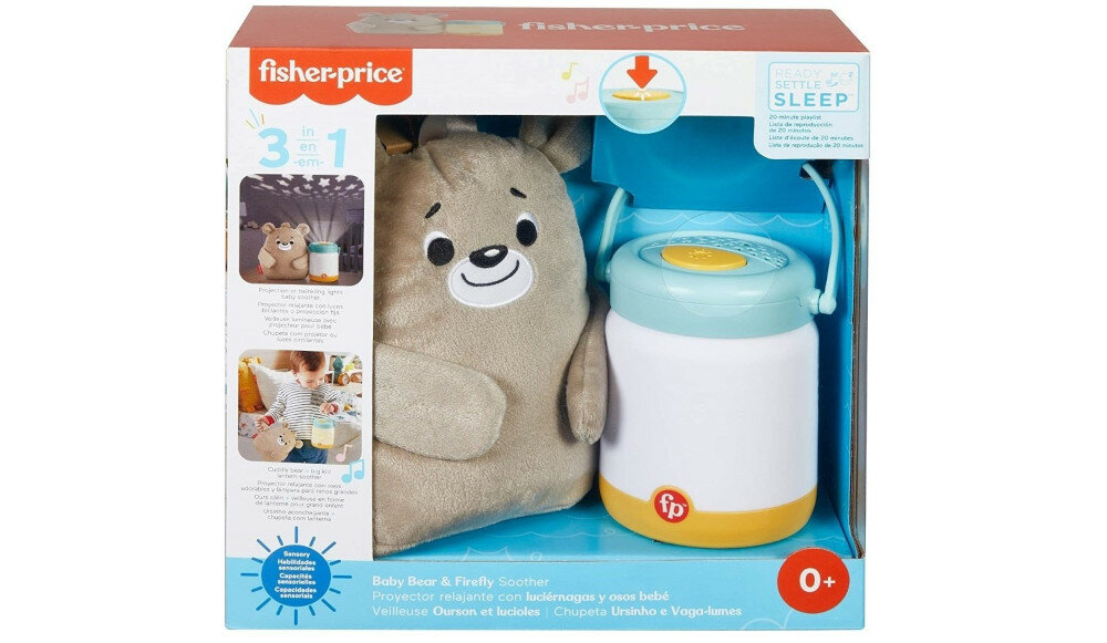 Maskotka FISHER PRICE Miś Uspokajacz ze świetlikami opakowanie
