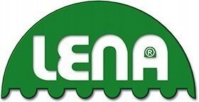Logo w kształcie półkola z napisem \'LENA\' w kolorze białym na zielonym tle.