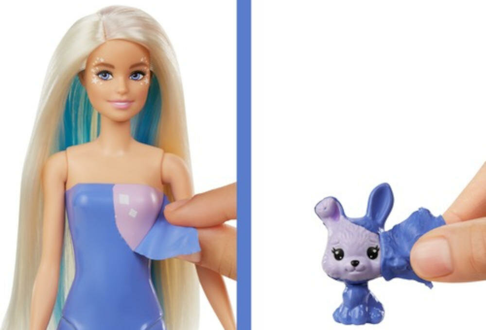 MATTEL-BARBIE-REVEAL-FANTAZJA-GXV94 barbie lalka świat magia brokat transformacja wygląd piesek