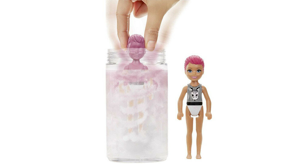 LALKA BARBIE COLOR REVEAL MONOCHROM CHELSEA LALKA + AKCESORIA ASORTYMENT GTT24