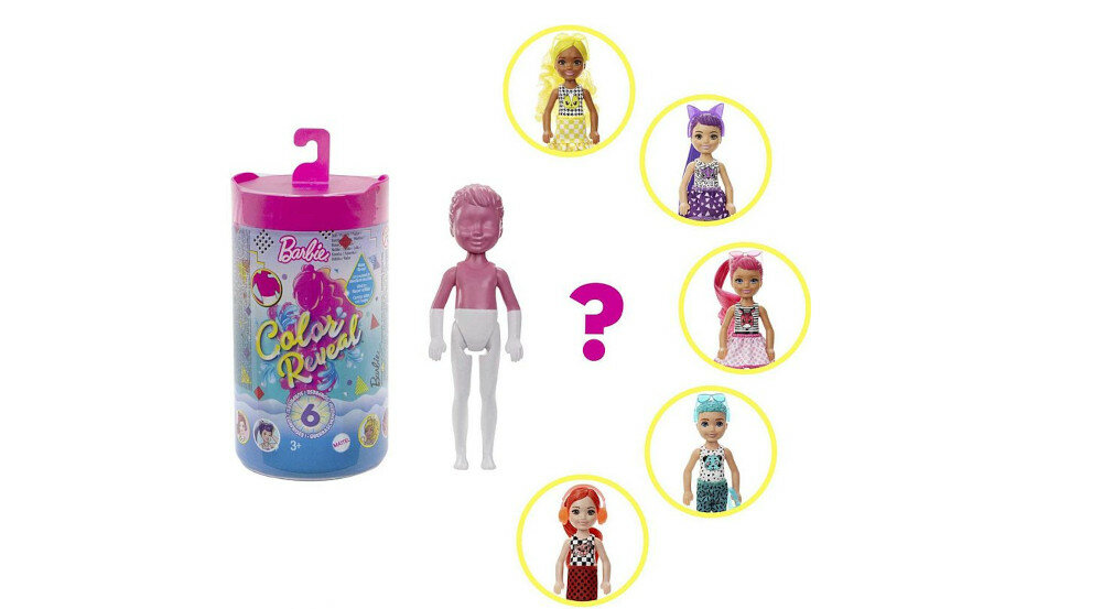 LALKA BARBIE COLOR REVEAL MONOCHROM CHELSEA LALKA + AKCESORIA ASORTYMENT GTT24