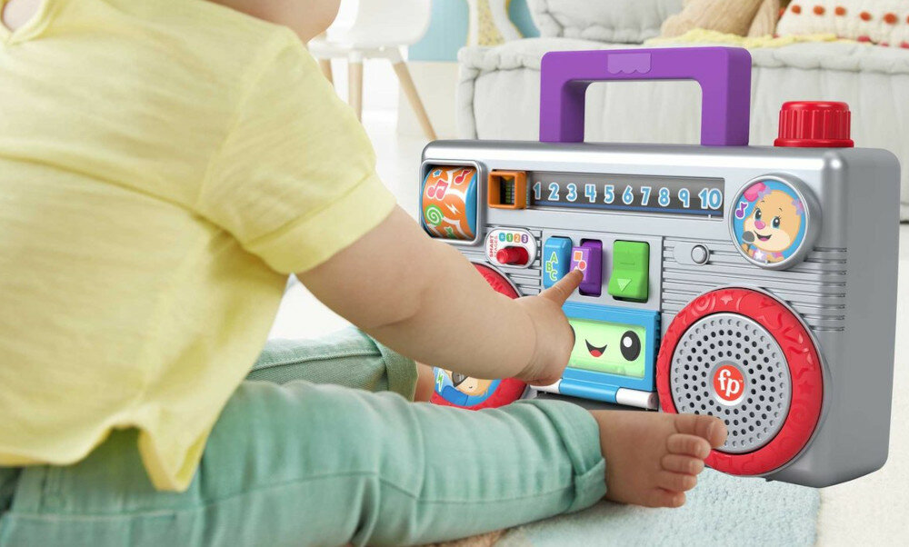 Radiomagnetofon MATTEL Ucz się i śmiej nauka zabawa radiomagnetofon