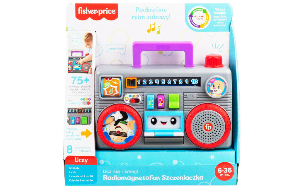 Radiomagnetofon MATTEL Ucz się i śmiej walizka uchwyt wygoda