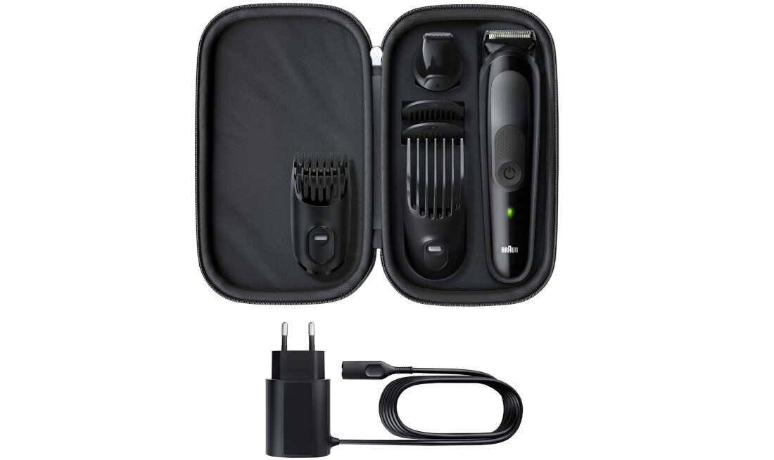 Trymer BRAUN MGK S5 wyposazenie akcesoria komplet zestaw precyzyjy trymer trymer do nosa i uszu szczoteczka do czyszczenia nasadka do golenia ciala 4 nasadlo do strzyzenia etui