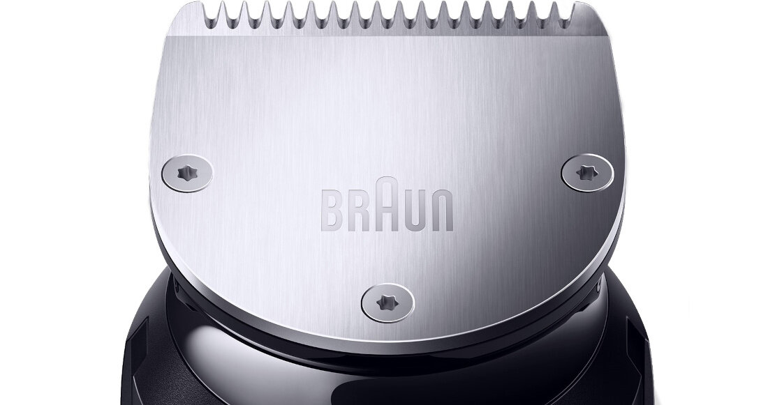 Trymer BRAUN MGK S7 wygodna regulacja dlugo od 0,5mm do 21mm dwie dwufunkcjonalne regulowane nasadki