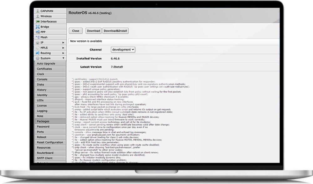 Punkt dostępu MIKROTIK OmniTIK 5 PoE system funkcje narzędzia port USB-A
