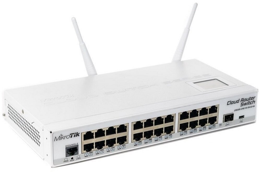 Switch MIKROTIK CRS125-24G-1S-2HnD-IN - konfiguracja 24 złącza Rj-45 SFP sieć światłowodowa sieć bezprzewodowa