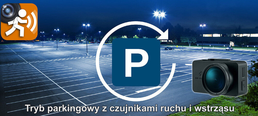 WIDEOREJESTRATOR NEOLINE G-TECH X77 TRYB PARKING zegarek tryby detekcja ruchu
