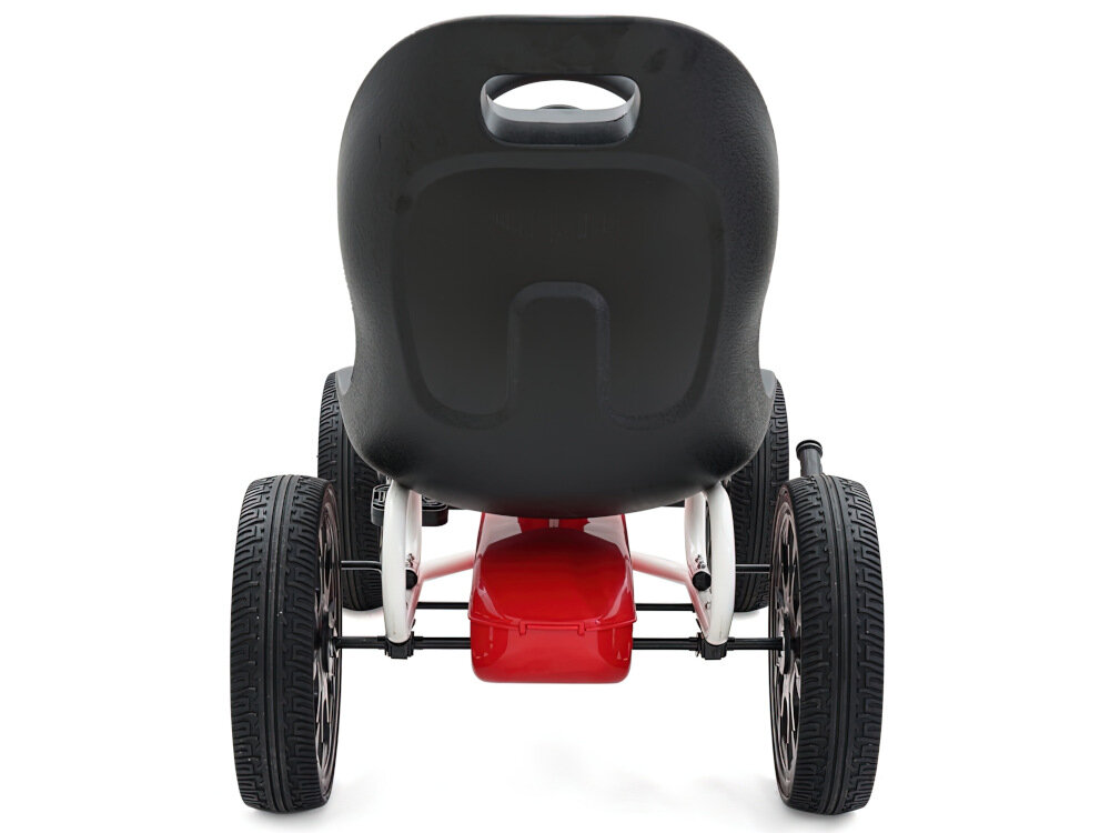 Gokart na pedały MILLY MALLY Abarth Czerwony zabudowany łańcuchowy napęd na pedały jazda do przodu do tyłu