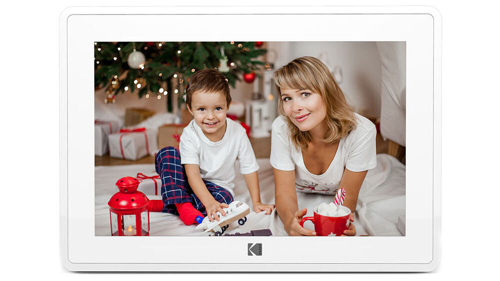 Ramka cyfrowa KODAK RCF-106 Biały prezentacja ramki ze zdjęciem na białym tle automatyczny pokaz slajdów efekty interwały obsługa muzyki filmów formaty centrum rozrywki