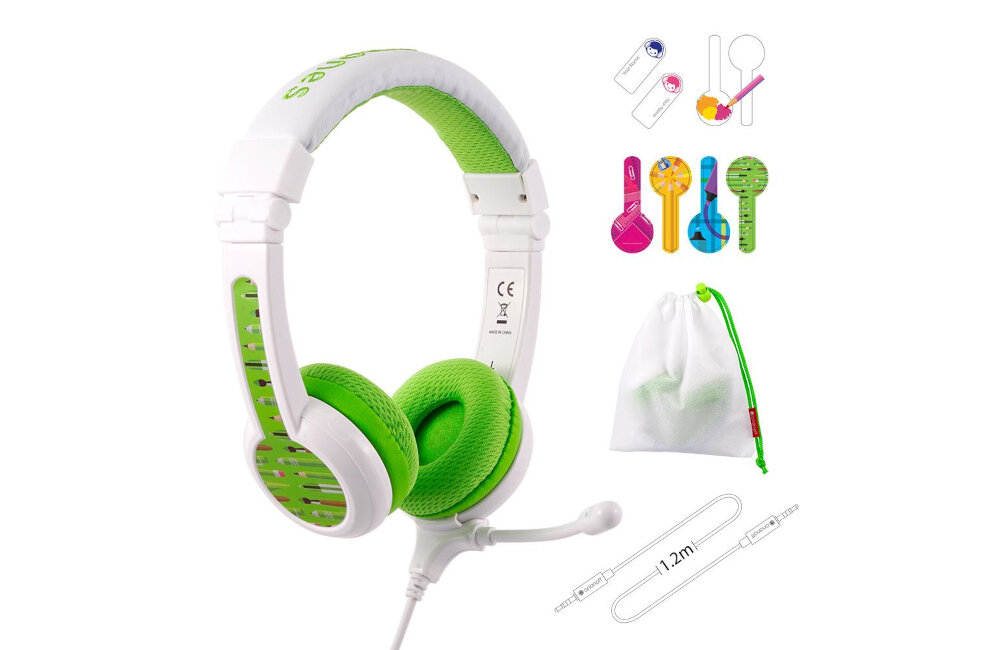 SŁUCHAWKI BUDDYPHONE SCHOOL+ DLA DZIECI 3+ 85 DB Z MIKROFONEM ZIELONE