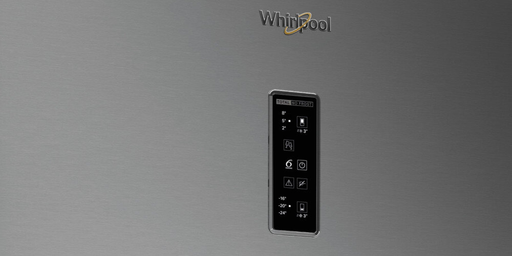 LODÓWKA WHIRLPOOL WB70E 973 X panel sterowanie elektroniczne ustawienia temperatury szybkie mrożenie chłodzenie
