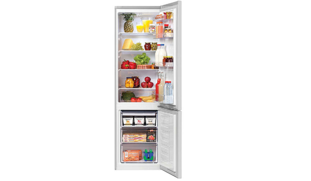 BEKO-RCSK300K30SN chłodziarka zamrażarka lodówka funkcjonalna rodzinna szybkie mrożenie pojemna praktyczna urządzenie oświetlenie ledowe półki szuflada warzywa owoce
