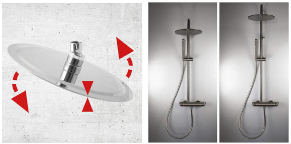 DEANTE Jasmin NAC N4GT płaska stalowa prysznic stal wilgoć korozja jakość niezawodność ruchomy przegub 