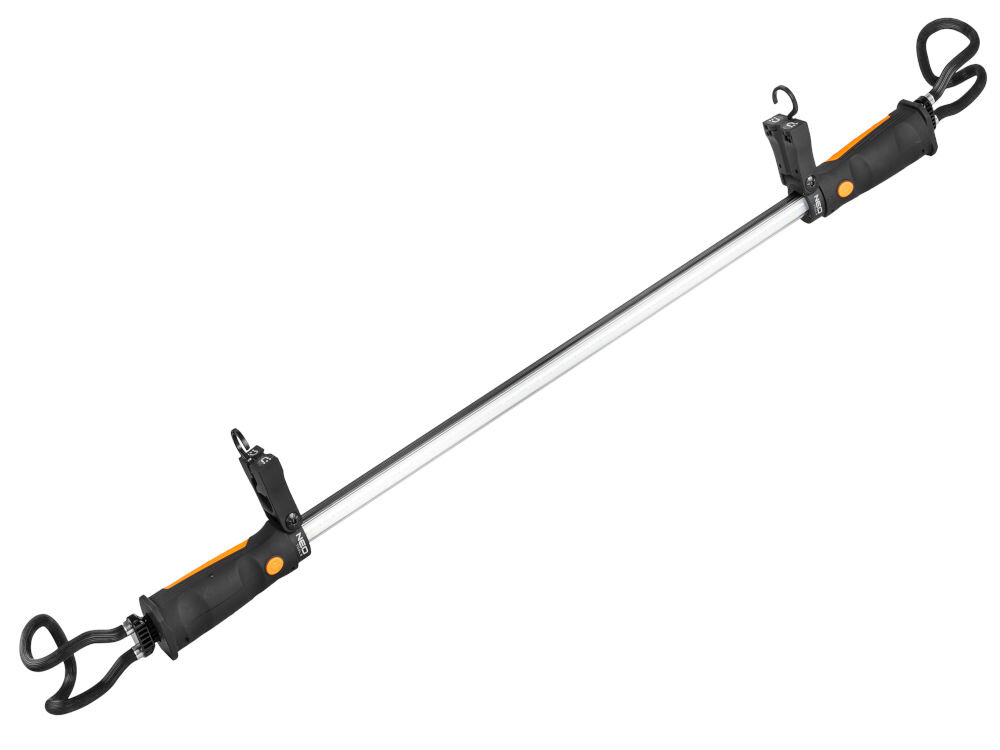 Lampa warsztatowa NEO TOOLS 99-048, Światło, które ułatwia pracę, Zdjęcie lapmy frontem skosem od dołu do góry