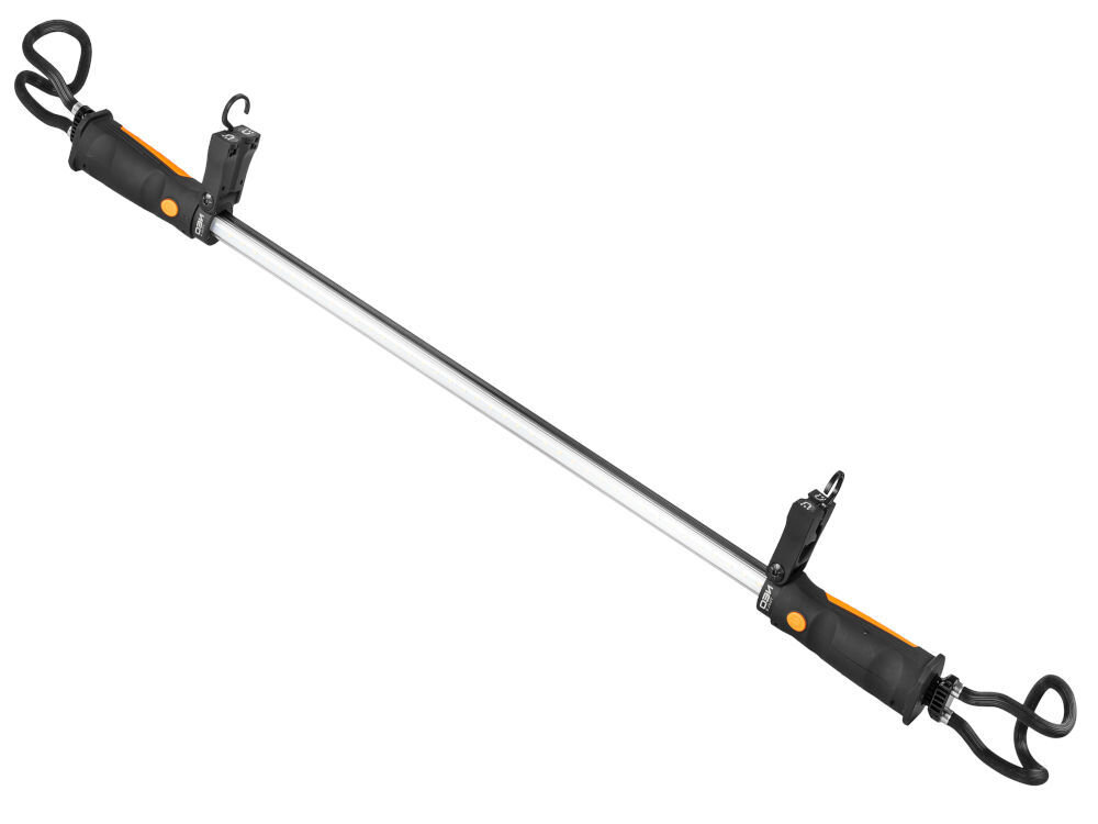 Lampa warsztatowa NEO TOOLS 99-048, Solidna i gotowa do działania, Wizualizacja opakowania w które jest zapakowana lampa