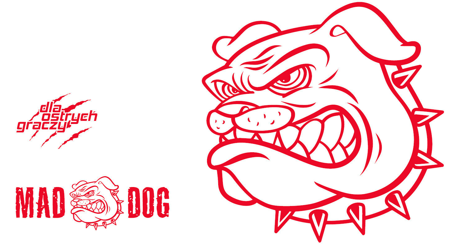 KOSZULKA MAD DOG WZÓR 2 ROZMIAR M tyl nadruk kolor wymiary bawelna
