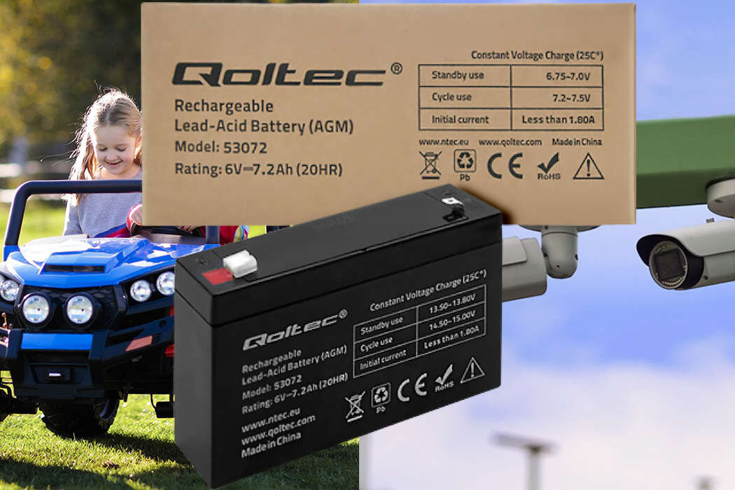 Akumulator QOLTEC 53072 7.2Ah 6V żywotność bateria wspomaganie waga wymiary przenośny