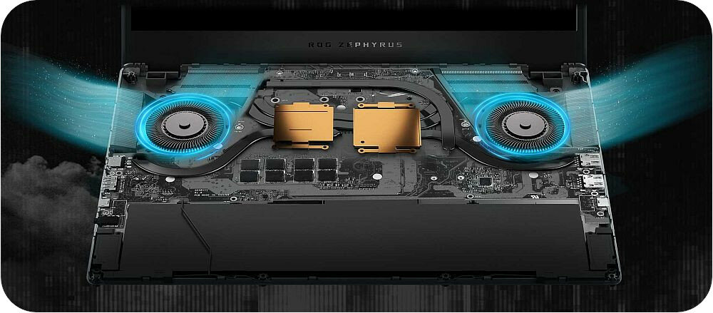 Laptop ASUS Zephyrus G14 GA401 GA401II GA401IU GA401IV - system chłodzenia 