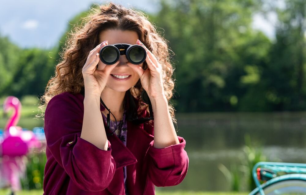 Lornetka NIKON Prostaff 5 10x42 optyka waga konstrukcja ogniskowa zoom przybliżenie dioptria muszle oczne obiektywy soczewki pryzmat powłoka gwint okulary obserwacja przyroda sport powiększenie 