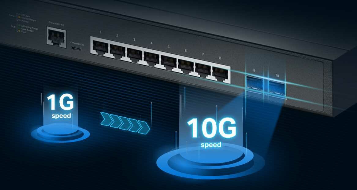 Switch TP-LINK JetStream TL-SG3210XHP-M2 - uplink