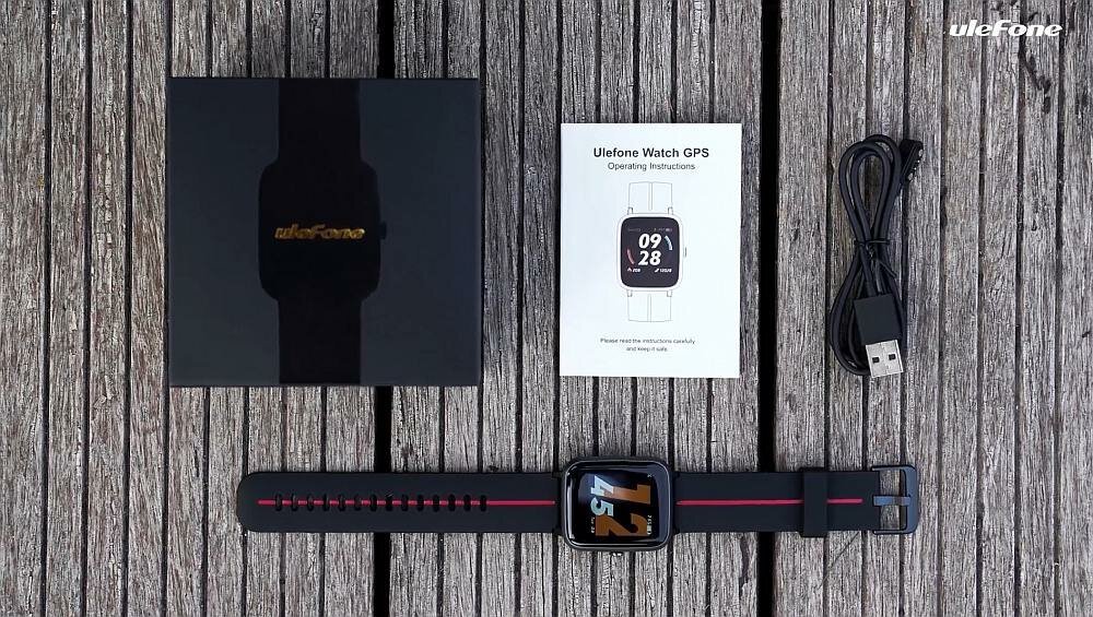 Smartwatch ULEFONE Watch GPS ekran bateria czujniki zdrowie sport pasek ładowanie pojemność rozdzielczość łączność sterowanie krew puls rozmowy smartfon aplikacja