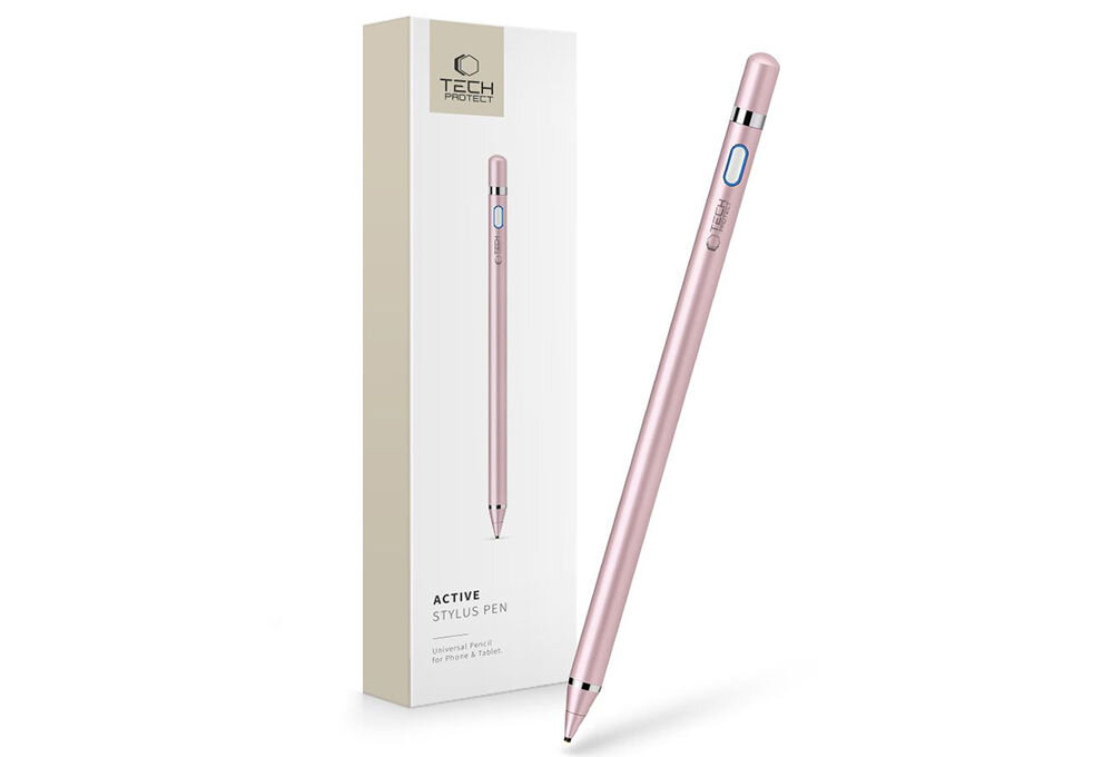 Rysik TECH-PROTECT Active Stylus Pen Różowy prezentacja rysika i jego opakowania active stylus pen